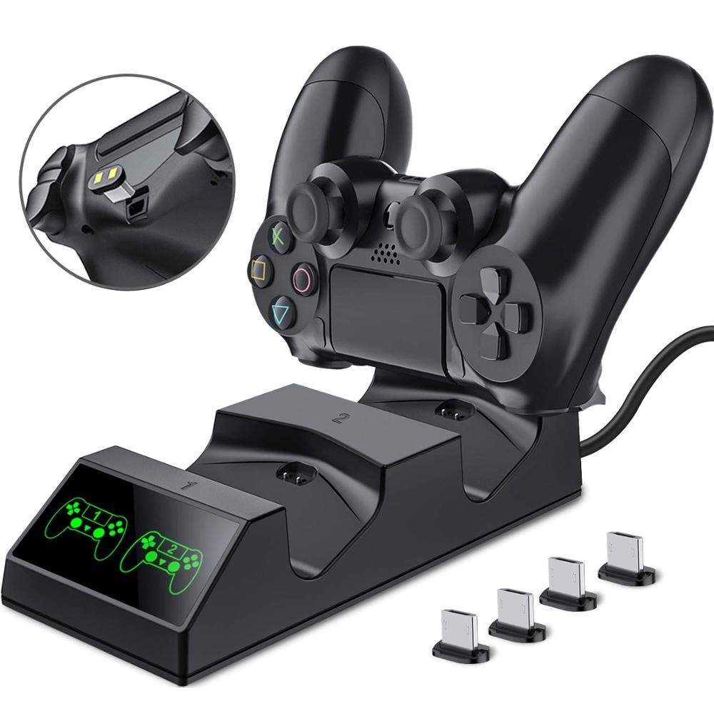 Esports Gaming Station - PS4-Controller Ladegerät Ladestation mit 4 Micro-USB-Lade-Dongles