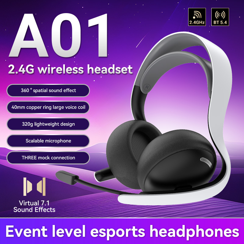 Esports Gaming Phone - 2,4G Kabellos/Kabelgebunden/BT A01 Gaming-Headset für PS5/PS4/PC