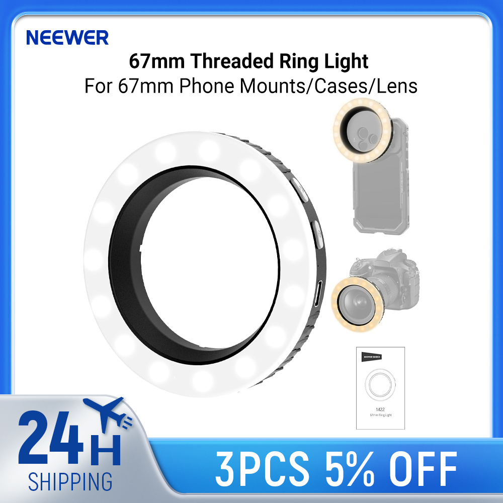 Webcam Ring Light - NEEWER Basics 67mm Ringlicht mit Gewinde