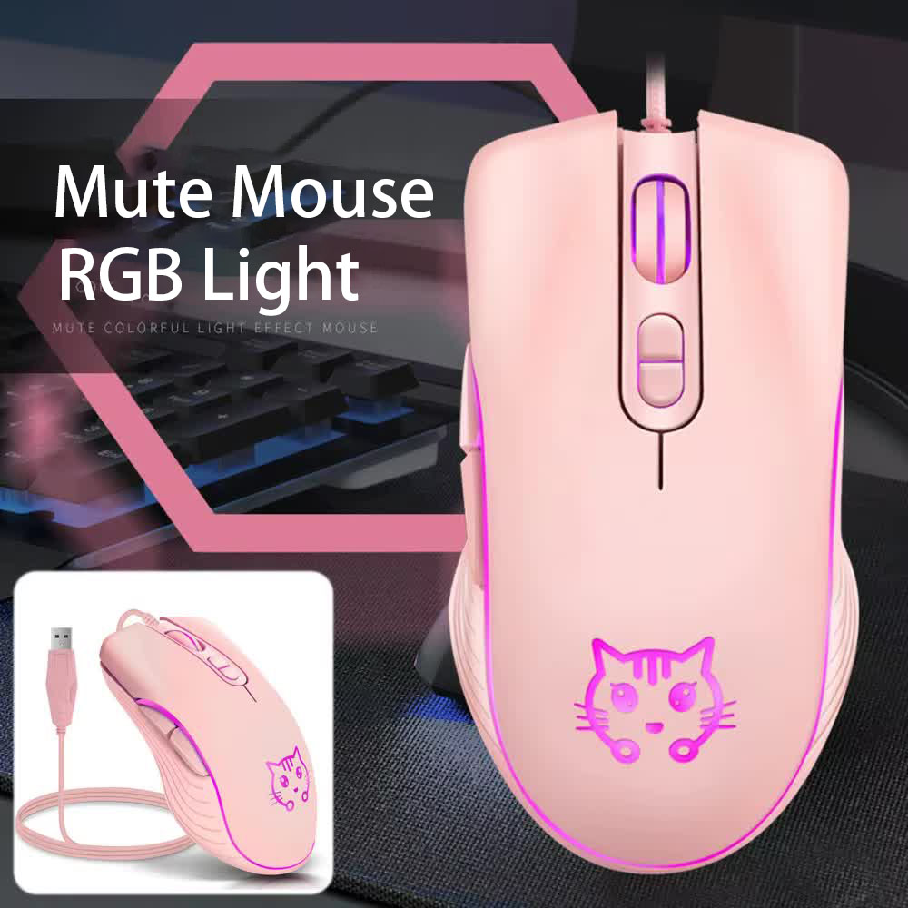 Esports Gaming Maus - Kabelgebundene USB-Gaming-Maus, rosa, Computer, professionelle E-Sport-Maus,