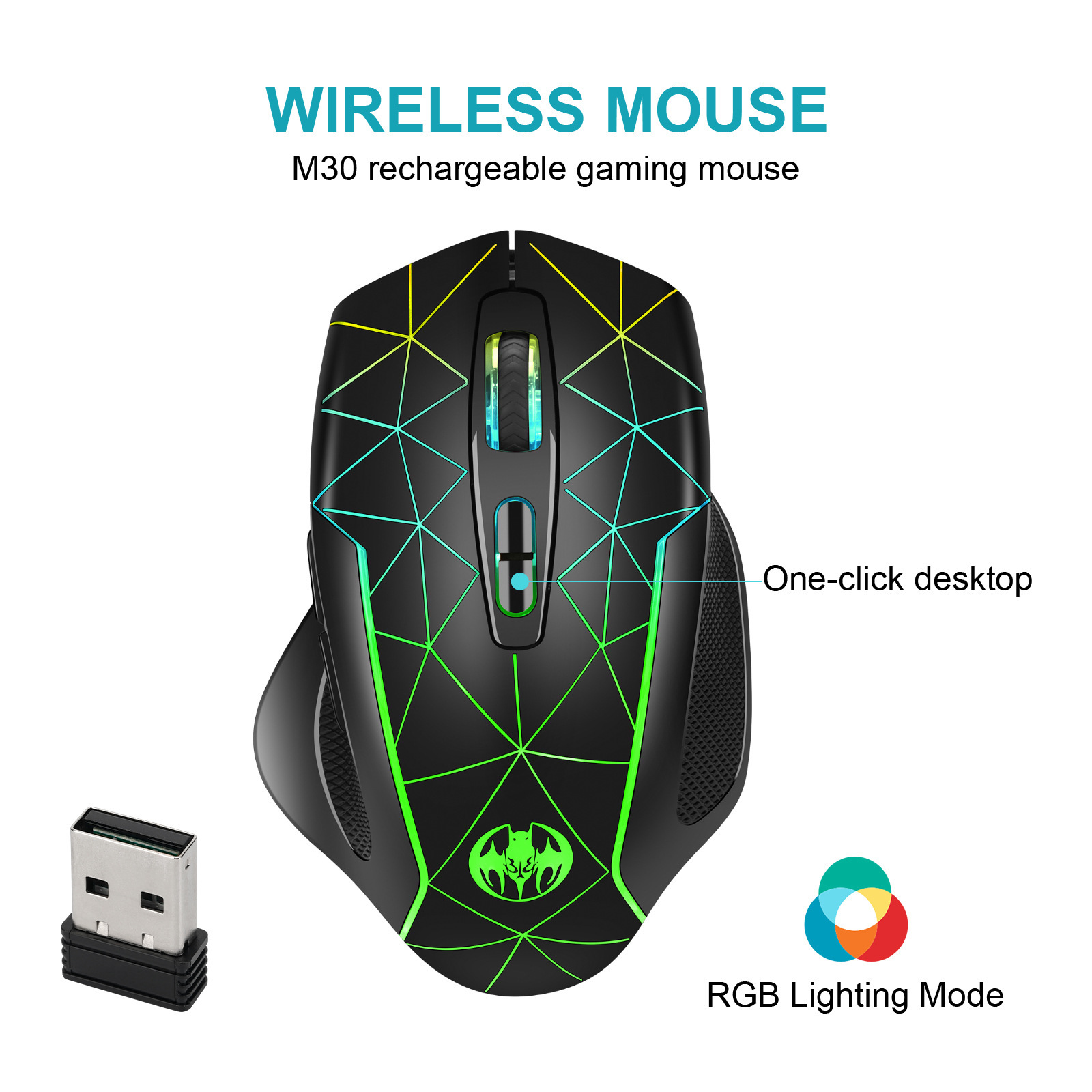 Esports Gaming Maus - Drahtlose Lade RGB Licht Wirkung Spiel