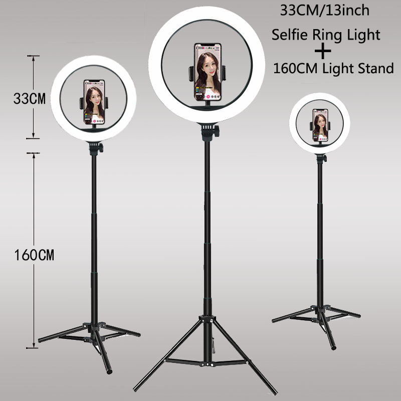 Webcam Ring Light - 26 33 cm Videoleuchten, dimmbares Licht,