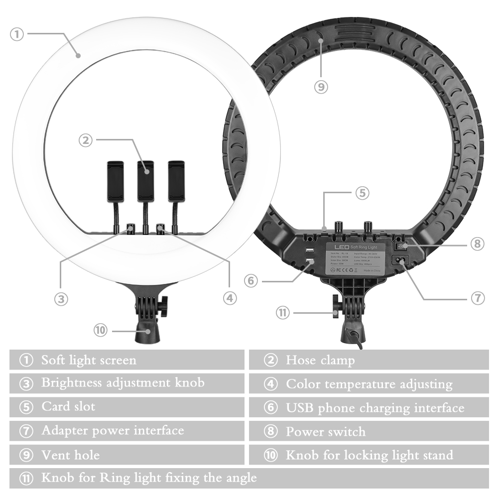 SH 18 Zoll Ringlicht LED Selfi – Webcam Ring Light Bewertung und Preis