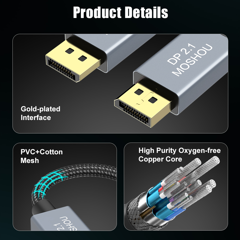 MOSHOU DisplayPort 2.1 Kabel D – Gaming Speaker 2.1 Bewertung und Preis