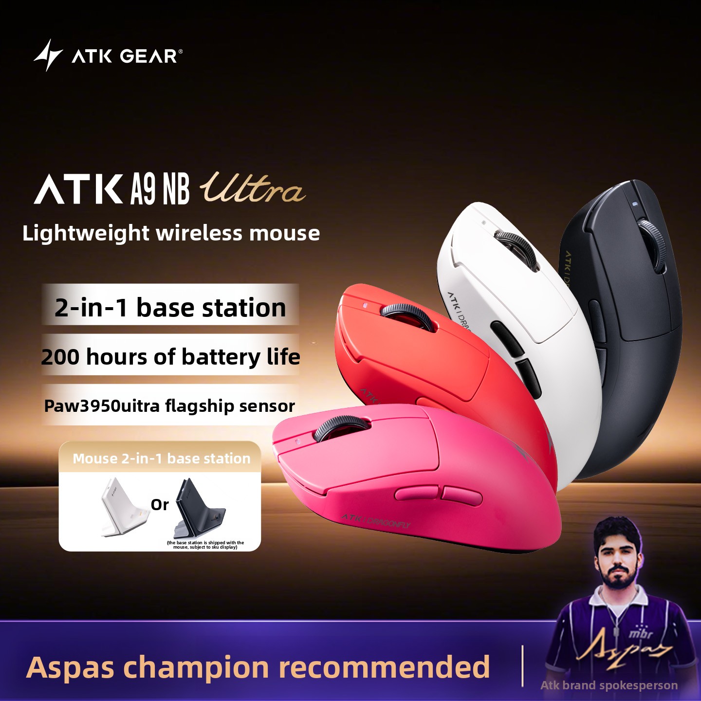 ATK A9 NB Ultraleichte Kabello – Esports Gaming Station Bewertung und Preis
