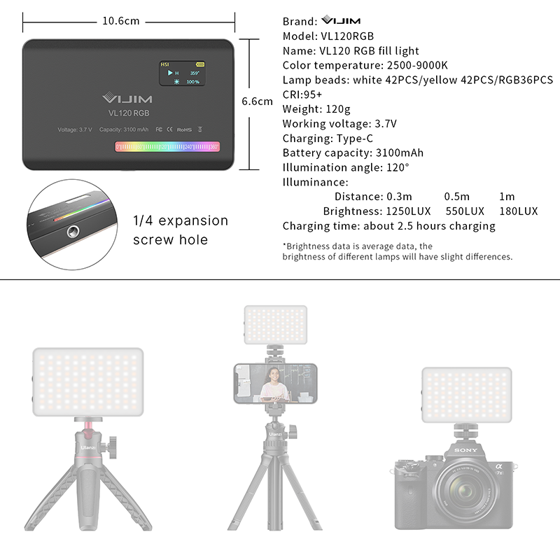 Ulanzi VL120 RGB Kamera Video  – Webcam Ring Light Bewertung und Preis